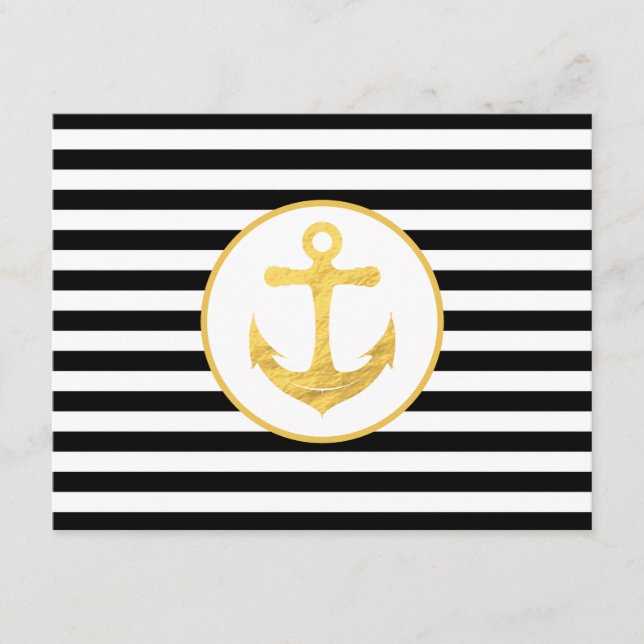 Âncora e faixas | Tema náutico | Cartão de gabinet (Frente)