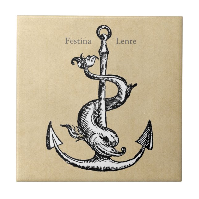 Âncora e golfinho - Festina Lente (Frente)