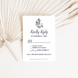 Âncora Floral | Cartão de Resposta de Pedido de Mú
