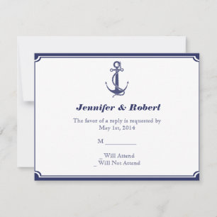 Âncora náutica no cartão de resposta do Marinho