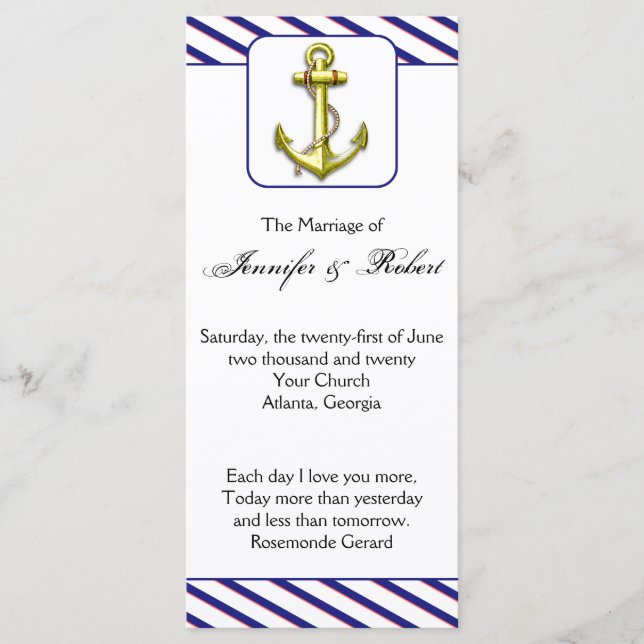 Âncora Náutica no Programa de Casamento de Stripe  (Frente)