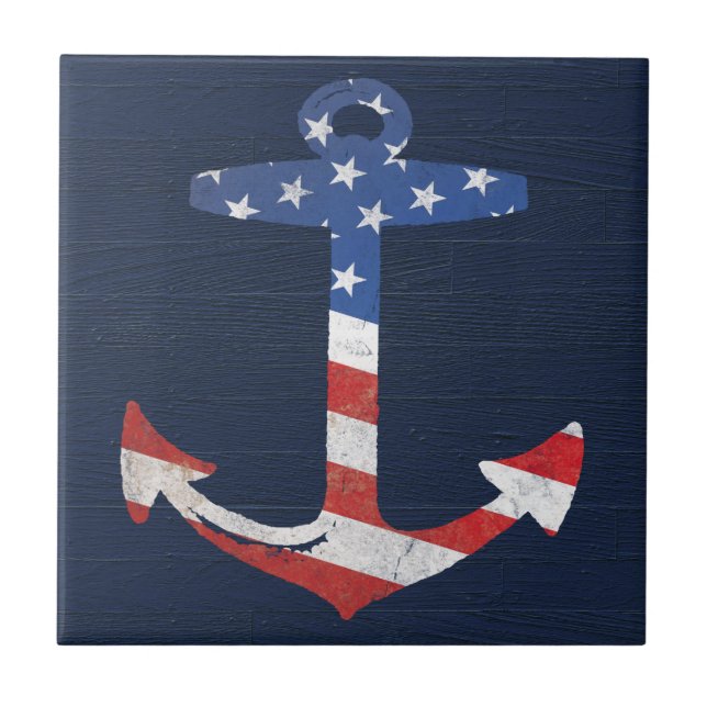 Âncora patriótica E.U. náuticos da bandeira (Frente)