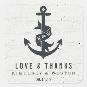 Âncora rústica etiquetas Wedding personalizadas