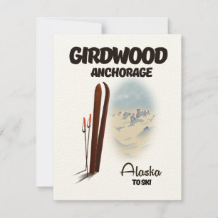 Ancoradouro de Girdwood poster de esqui no Alasca