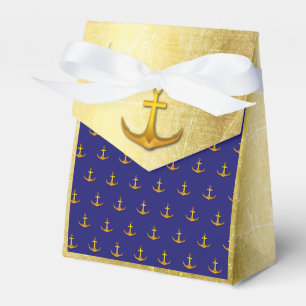Âncoras náuticas da caixa azul e Dourado do favo