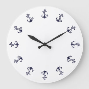 Âncoras Náuticas, Relógio de Fundo Branco