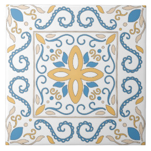 Andalouse Geométrico Vermelho Azul Cor-de-Rosa-La