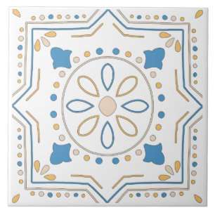 Andalouse Geométrico Vermelho Azul Cor-de-Rosa-La