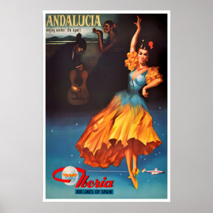 Andaluzia Impressão Dançarina Espanhola Arte Espan