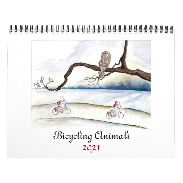 Andando de bicicleta animais 2021 Calendário (Capa)