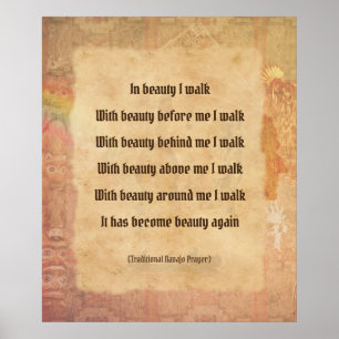 Andando na Beleza Navajo Prayer Poster