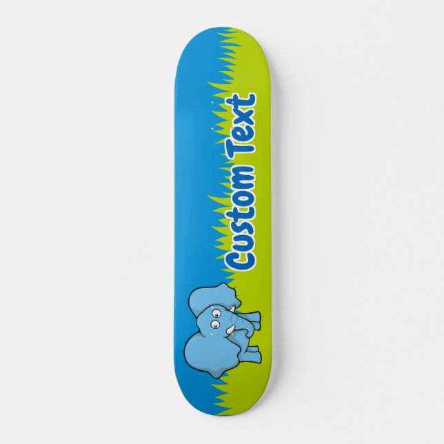 Andar de skate de elefante azul (Frente)