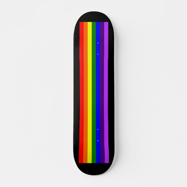 Andar Rainbow LGBTQ+ Skateboard (preto) (Frente)