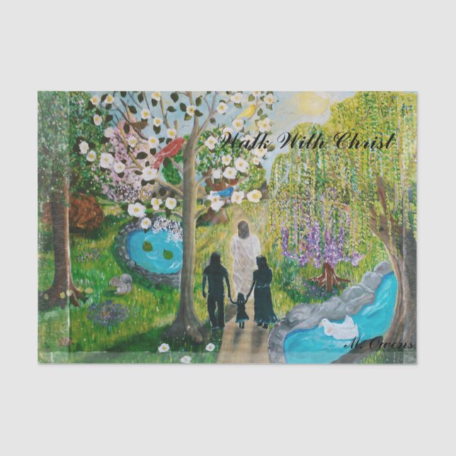 Ande com o papel tecidular do Cristo (Frente )