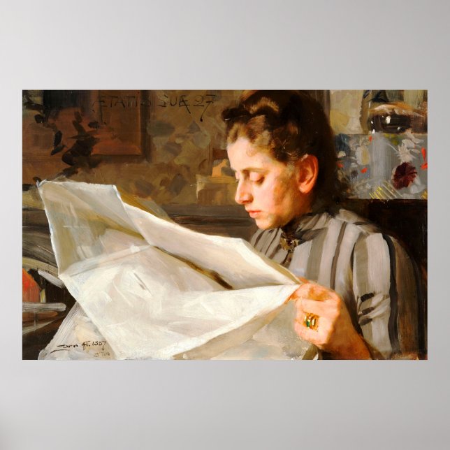 Anders Zorn - lendo o poster CC0275 (Frente)