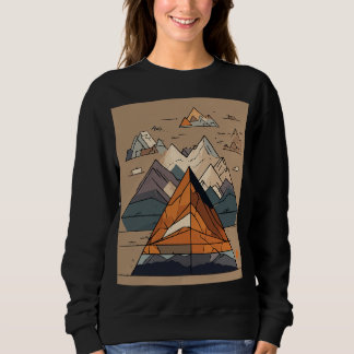 Andes Mons Geométrica - Camisa das Mulheres Negras