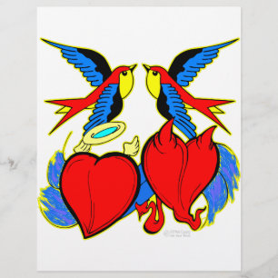 Andorinhas e tatuagem dos corações