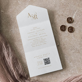 ANDREA QR Code Elegant Formal Dourado Casamento Cl