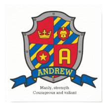 Andrew boys name significa heraldry shield poster
