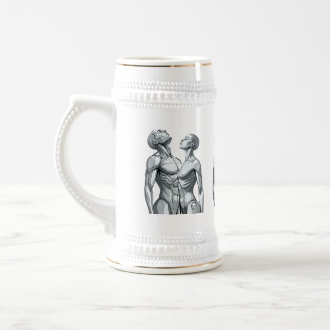 Android Union: Cyborg Couple Ceramic Beer Stein (Esquerda)