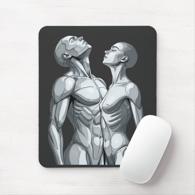 Android Union: Cyborg Couple Futuristic Mousepad (Com mouse)