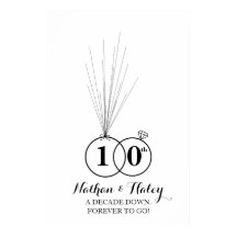 Anéis de 10 Aniversário de Casamento de Impressão 