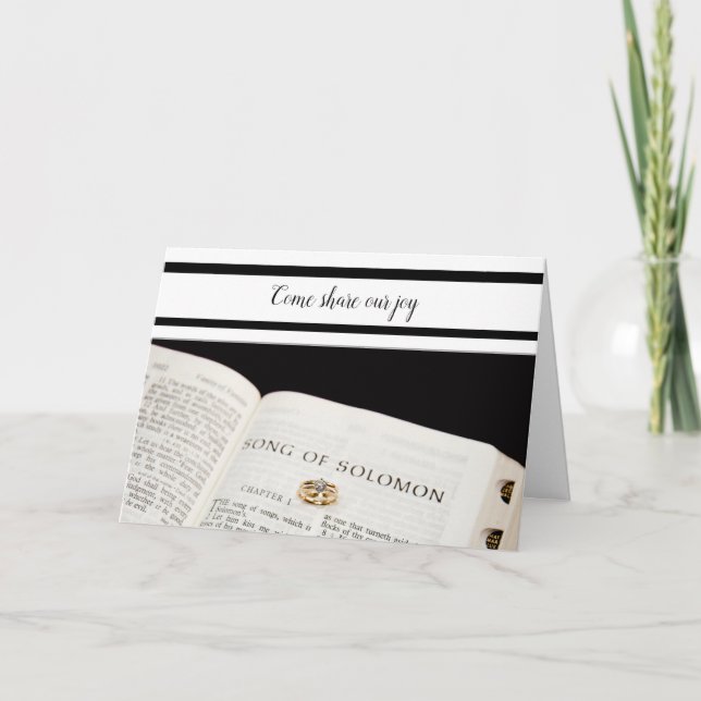Anéis de Bíblia de convite para casamento cristão (Frente)