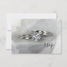 Anéis de Casamento Diamond em Placa RSVP de Cinza