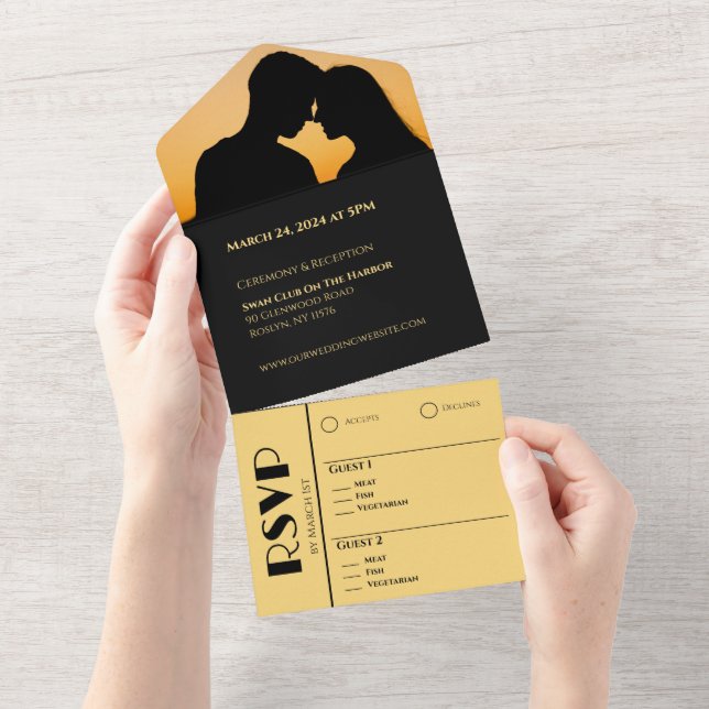 Anéis de Casamento Dourado e Negro- (Aba destacável)