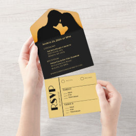 Anéis de Casamento Dourado e Negro-