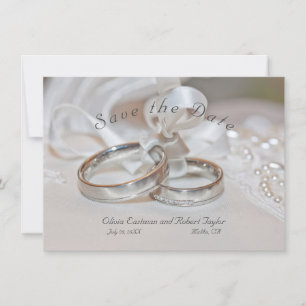 Anéis de casamento Elegantes Guarde o Convite de D