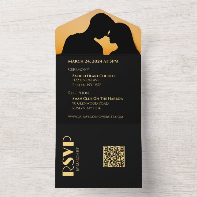 Anéis de Casamento Negros e Dourados- (Interno)