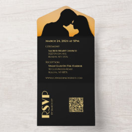 Anéis de Casamento Negros e Dourados-