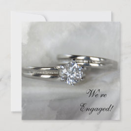 Anéis de Casamento no Convite à Festa de noivado d