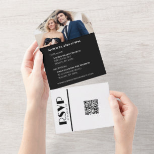 Anéis de Casamento Preto e Branco - Tudo em Um I