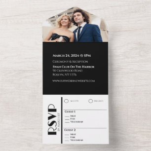 Anéis de Casamento Preto e Branco - Tudo em Um I