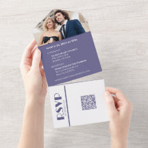 Anéis de Casamento Roxo e Branco-