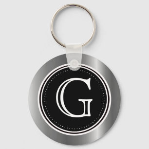 Anéis de chave Chaveiro de monograma triplo pratea