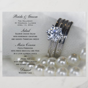 Aneis de diamante e pérolas que Wedding o menu