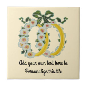 Anéis duplos de marfim e flores repro