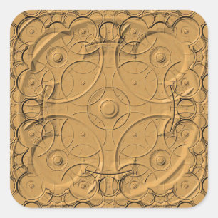 Anéis embutidos sobre adesivos metálicos Dourados