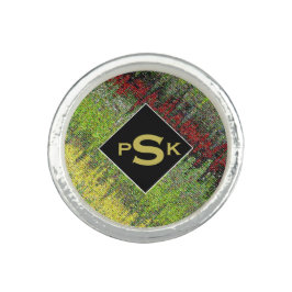 Anel Abstrato urbano Chevron monograma