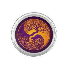 Árvore de vida roxa e amarela Yin Yang