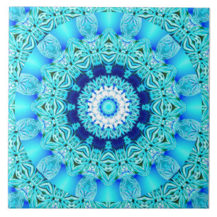 Anel azul do anjo do gelo, mandala abstrata