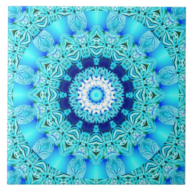 Anel azul do anjo do gelo, mandala abstrata (Frente)