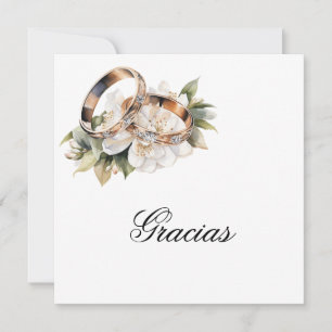 Anel de casamento Cartões de agradecimentos espanh