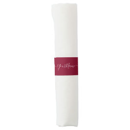 Anel De Guardanapo script elegante a cores burgundy