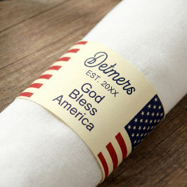Anel De Guardanapo Sinalizador Personalizado da América do Deus abenç