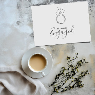 Anel de noivado, anúncio da parte engajada