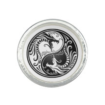 Dragões pretos customizáveis de Yin Yang